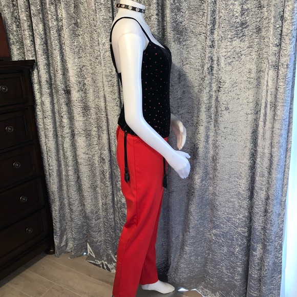 Vintage Black Velvet Corset with Red Hearts - Picture 6 of 11